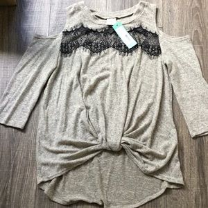 Skye Lace Detail Cold Shoulder Knit Top